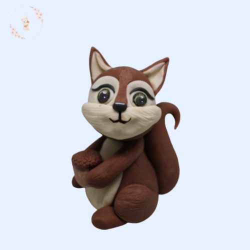 Cukor mókus figura – 8-10 cm – fiús/lányos változat – egyedi kidolgozás (tortadísz)