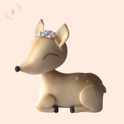 Cukor őzike figura – 8-10 cm –ányos változat – egyedi kidolgozás (tortadísz)
