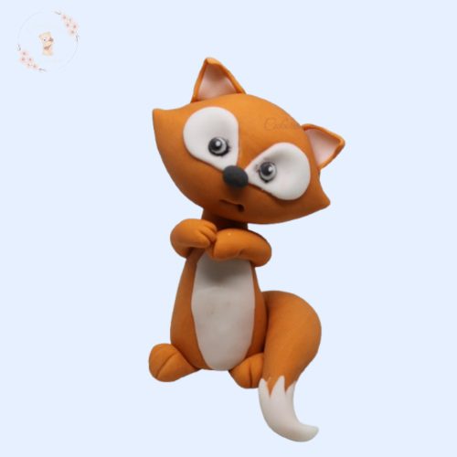 Cukor róka figura – 8-10 cm – fiús/lányos változat – kézzel készült (tortadísz)