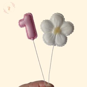   Lufi szám és virág beszúró szett tortára – kézzel készült cukordísz szülinapra