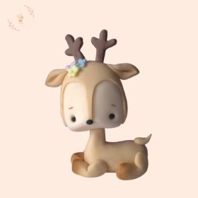    Cukor őz tortafigura – erdei állatos tortadísz (lányos)