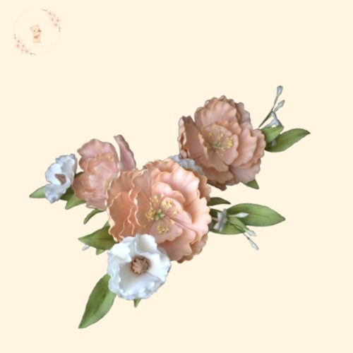 Háromrészes Esküvői Cukorvirág Szett – Barack Báj