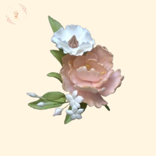 Háromrészes Esküvői Cukorvirág Szett – Barack Báj