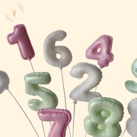 Cukorlufi szám beszúró – pasztell tortadísz 0–9-ig