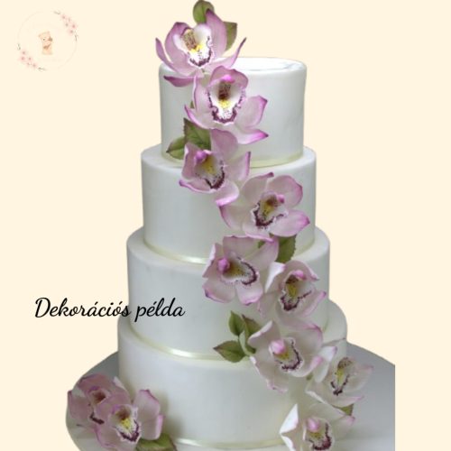 Csónak orchidea (7 cm) – kézzel készült cukorvirág tortadísz, letisztult kivitel