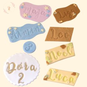   Cukor fondant feliratok – Név és szám tortadísz (egyedi rendelésre)