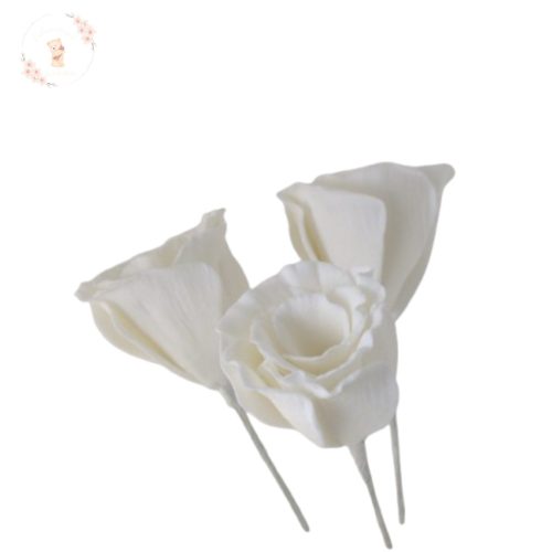 Cukor liziantusz tortadísz – kézzel készült cukorvirág (5–7 cm)