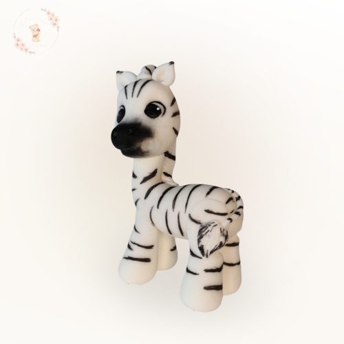 Zebra cukorfigura hátulnézetből – kézzel festett csíkok és farok