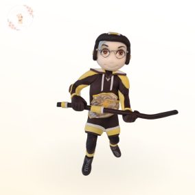 egyedi sportos tortafigura jégkorongos lány karakterrel, kézműves inspirációs tortadísz