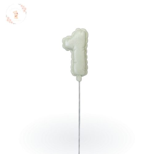 menta zöld lufi szám tortadísz 1-es szám pasztell tortadísz babás tortához