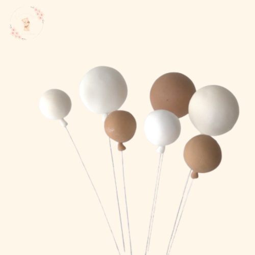 Cukor Lufi Tortadísz Szett – 7 db Beszúrható, Kézzel Készült Lufi Több Színkombinációban