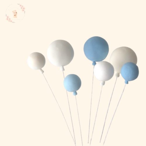 Cukor Lufi Tortadísz Szett – 7 db Beszúrható, Kézzel Készült Lufi Több Színkombinációban