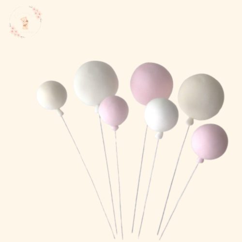 Cukor Lufi Tortadísz Szett – 7 db Beszúrható, Kézzel Készült Lufi Több Színkombinációban