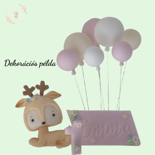 Cukor Lufi Tortadísz Szett – 7 db Beszúrható, Kézzel Készült Lufi Több Színkombinációban