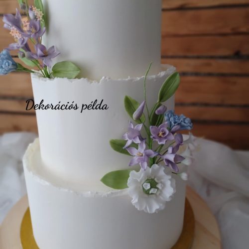 Ördögszem cukorvirág – kézzel készült fondant virág zöld-fehér színben