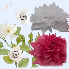 Romantikus dália ostyavirág szett